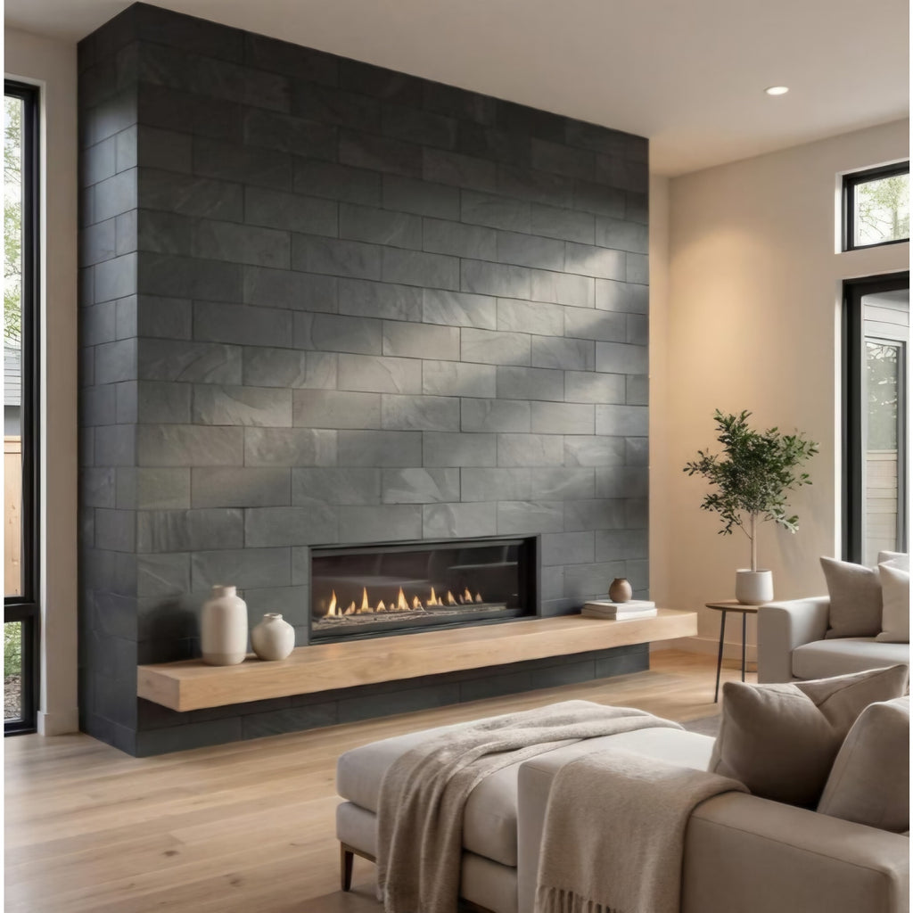 MSI Montauk Black 4 inch x 12 inch Gauged Slate Subway Tile for Kitchen Backsplash, Floor Tile