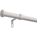 EXCLUSIVE HOME Topper 1" Curtain Rod and Finial Set, Distressed White, Adjustable 84"-160"