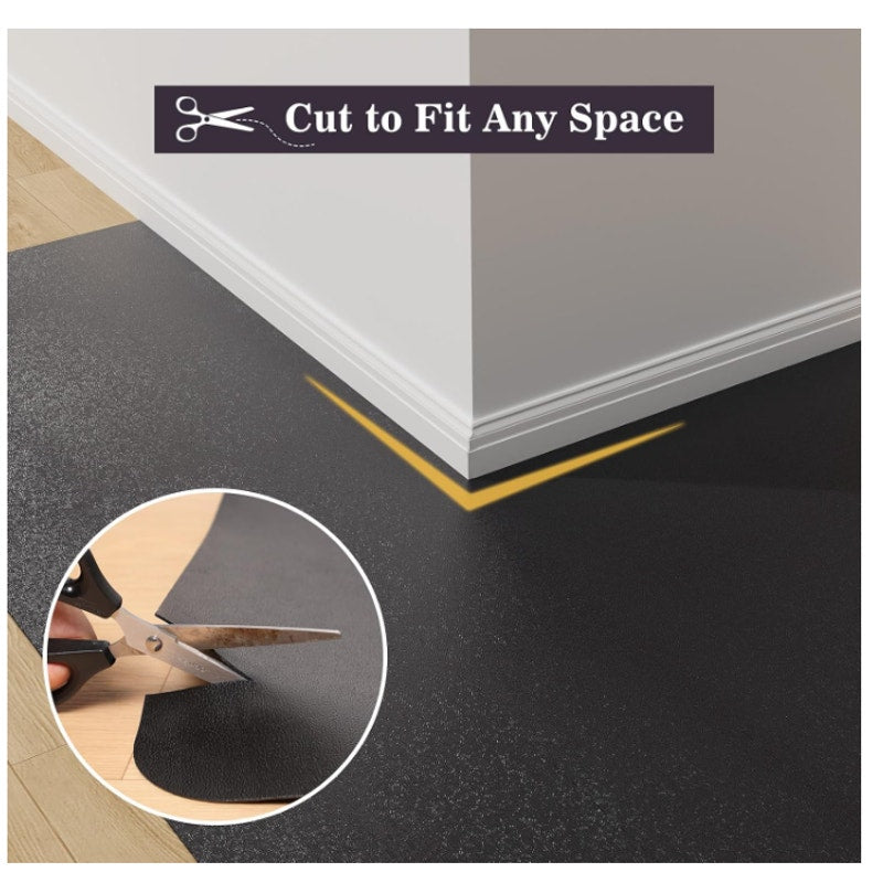 8'×10' Black Floor Mat for Under Kitchen Table, Waterpoof Floor Protector