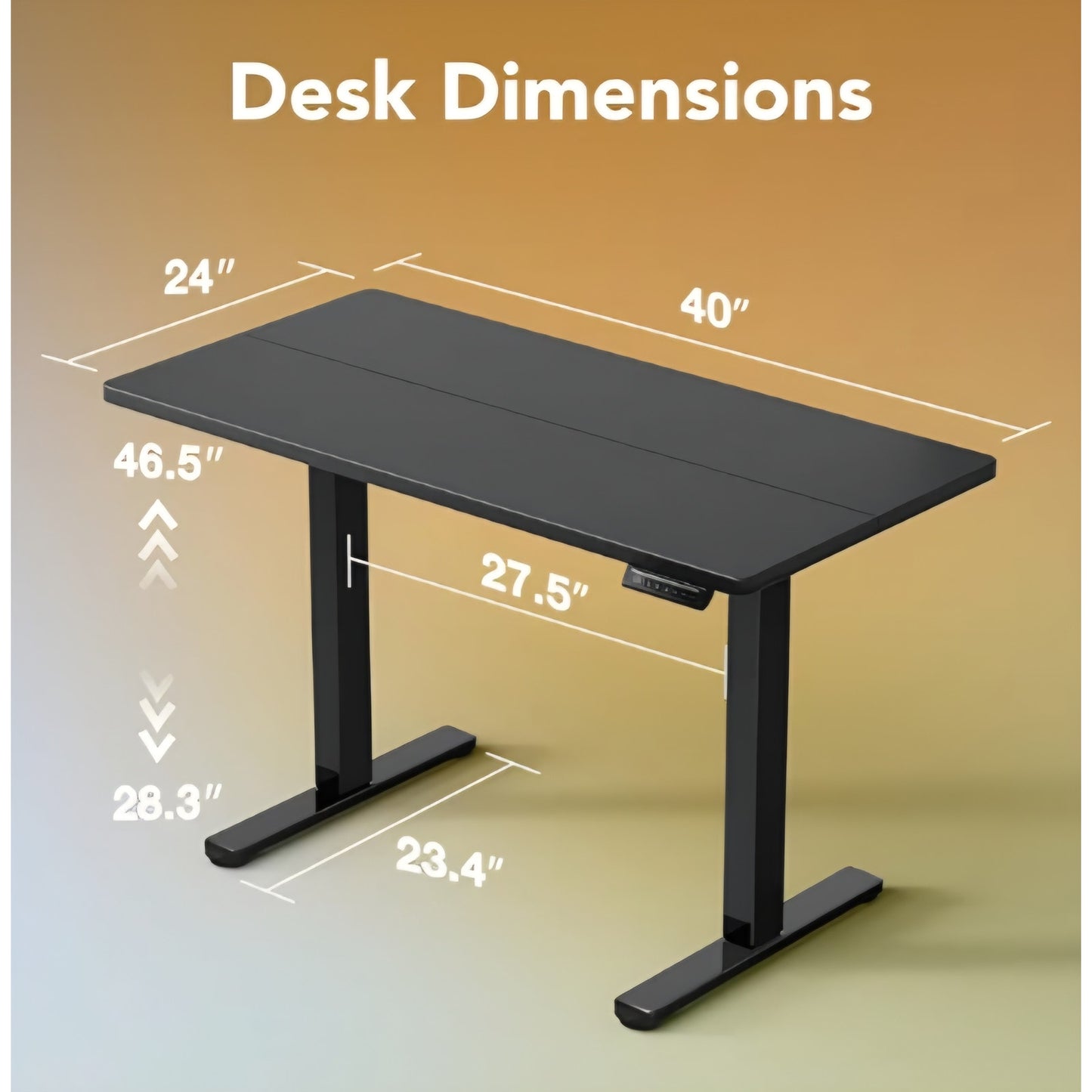 TIQLAB Electric Standing Desk, 55 x 24 Inch Height Adjustable Computer Desk with Storage Bag