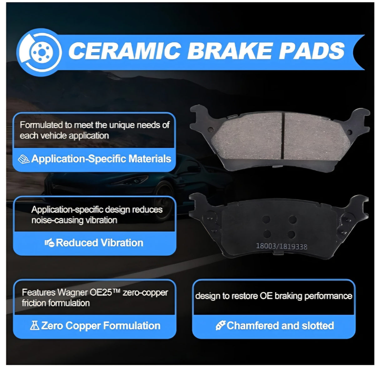 Rear Disc Brake Pads And Rotors Kit For Ford F-150, For Ford Lobo 2012-2013 With Ceramic Brake Pads