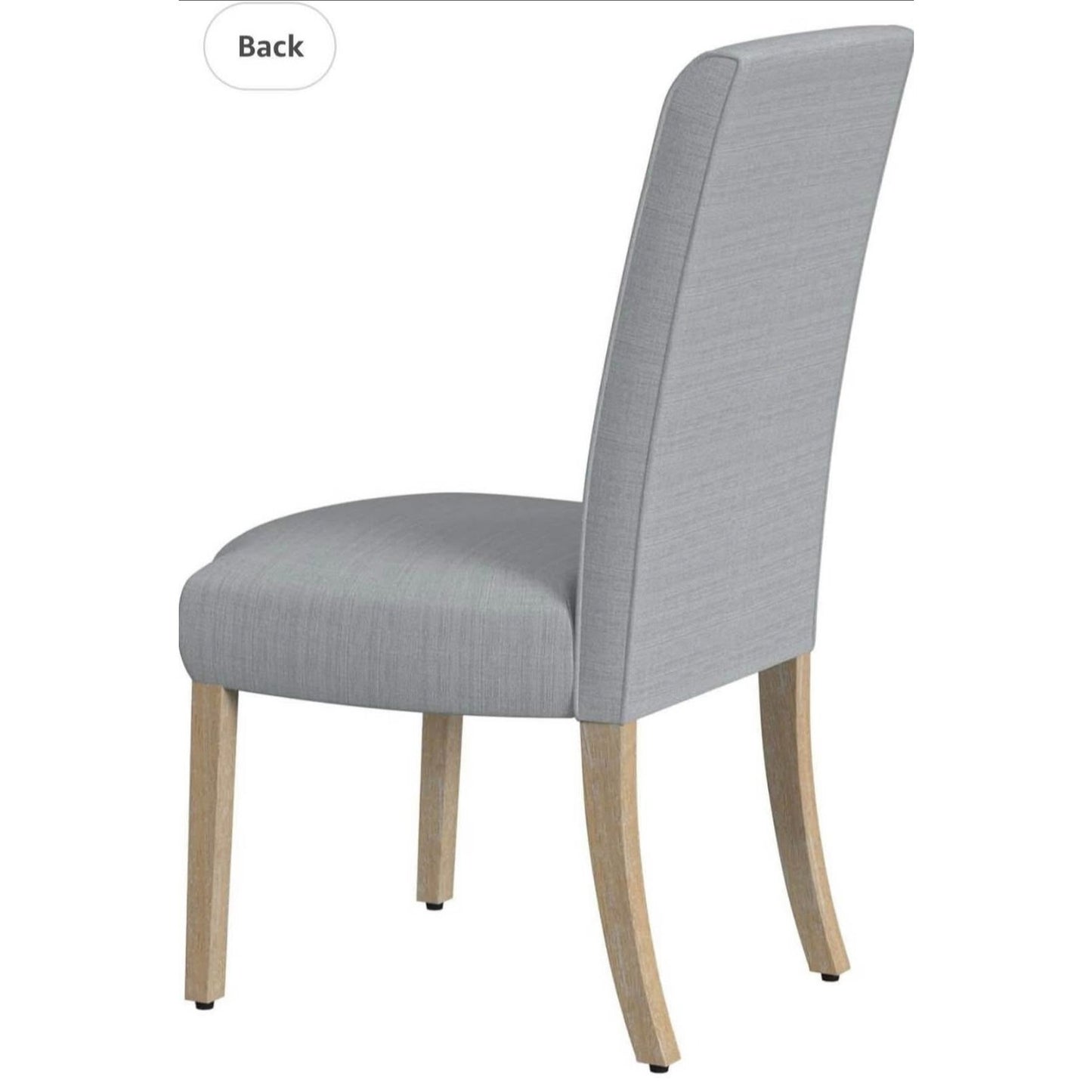 HomePop Scalloped Detail Dining Chair|Upholstered Parsons Dining Chairs |Decorative Home Furniture, Light Gray Woven (Set of 2)