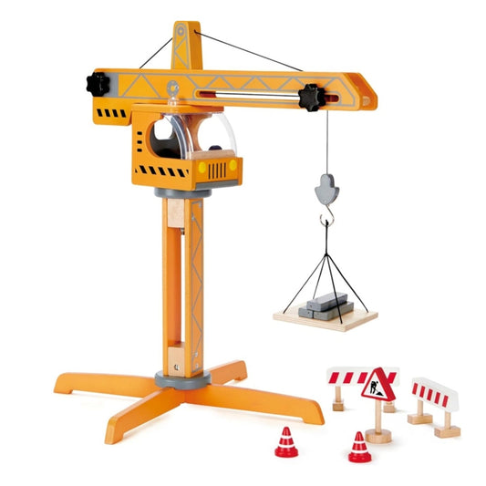 Hape Playscapes Crane Lift Playset| Construction Truck Vehicle Playset for Kids