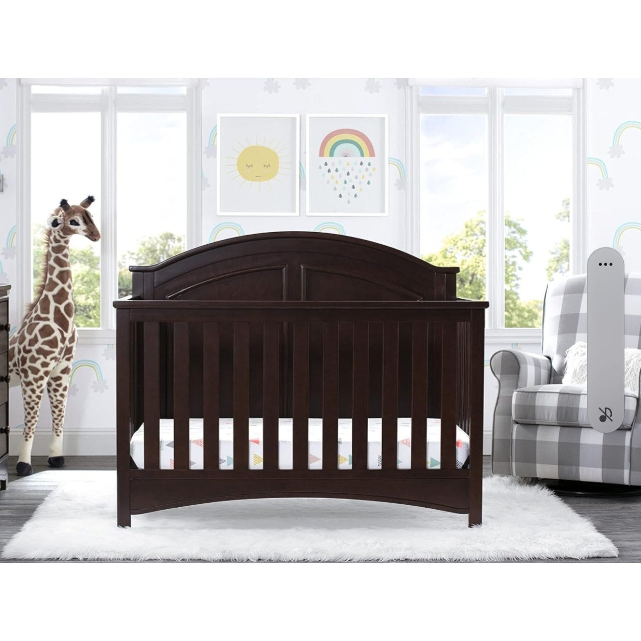 Delta Children Perry 6-in-1 Convertible Crib - Greenguard Gold Certified, Walnut Espresso