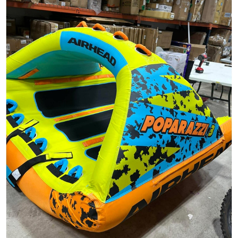 Airhead Poparazzi Towable Tube for Boating, 1-3 Rider Inflatable Boat Tube for Water Tubing