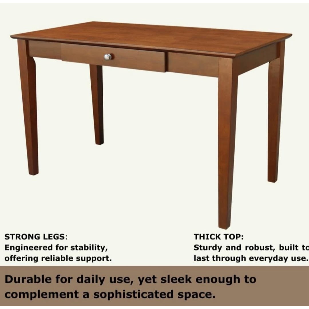 165 obo IC International Concepts, Writing Desk With Drawer, Solid Wood, Real Parawood, 48" W x 26" D x 30"