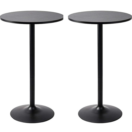 Pearington Santina 2 Pack Round Bar and Pub Table, Black