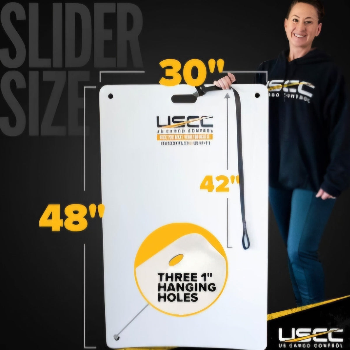 Control Appliance Slider with Pull Strap, 48" X 30" Plastic Floor Protection Appliance Moving Mat