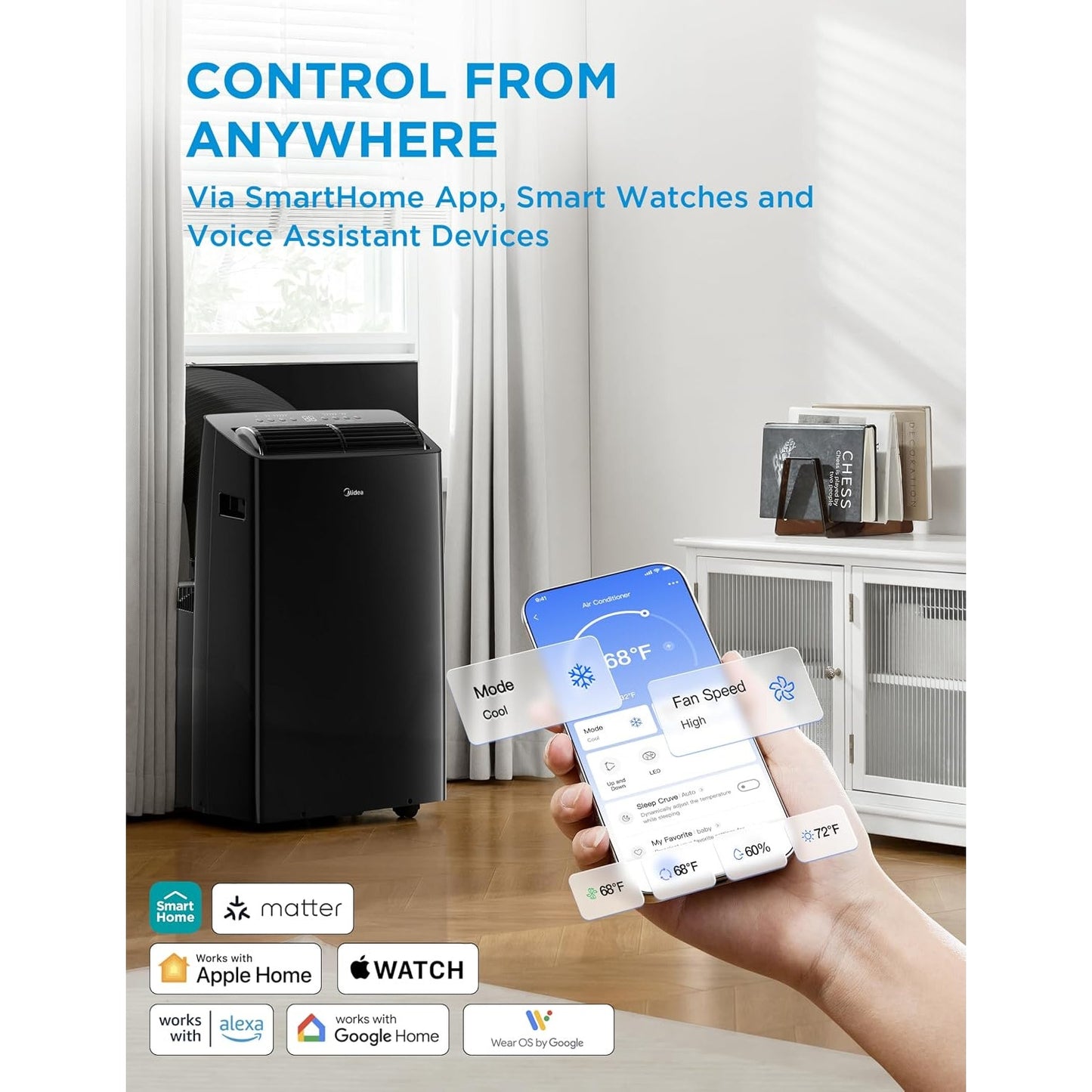 Midea Duo 14,000 BTU (12,000 BTU SACC) High Efficiency Inverter Ultra Quiet Portable Air Conditioner