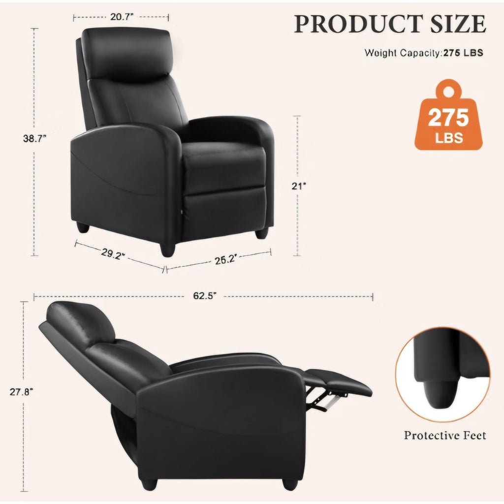 Sweetcrispy Massage Recliner Chair for Adults, Adjustable Home Theater Seating with Lumbar
