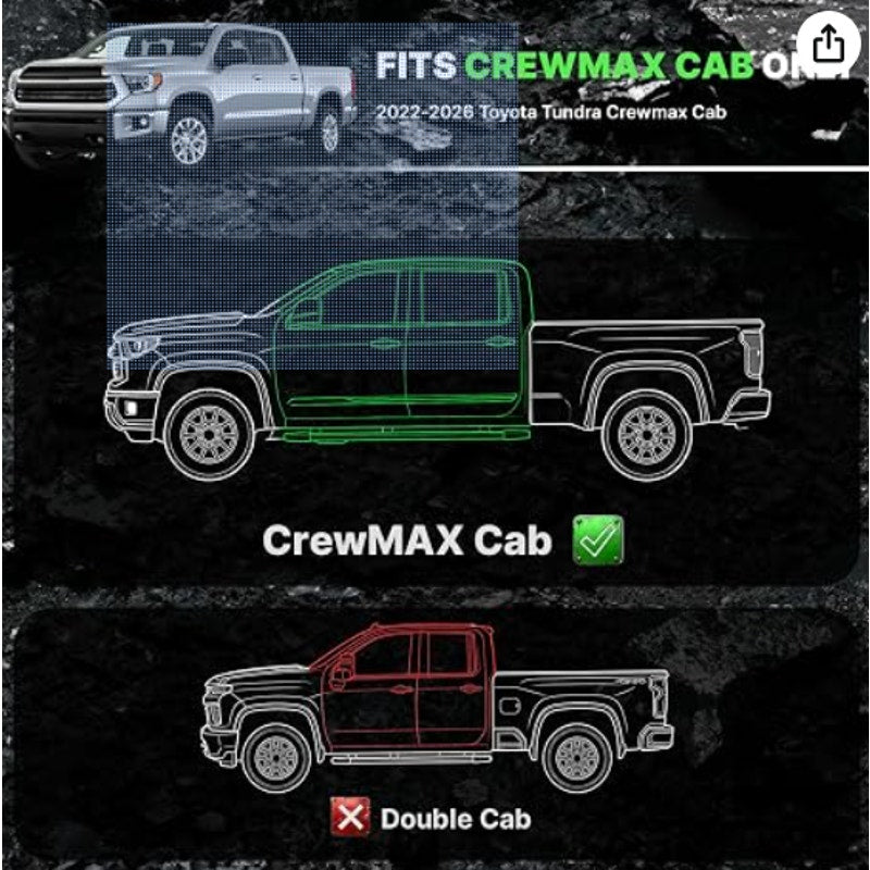 OEDRO Running Boards Compatible for 2022-2026 Toyota Tundra CrewMax Cab | 4.7 InchesDrop Side Steps