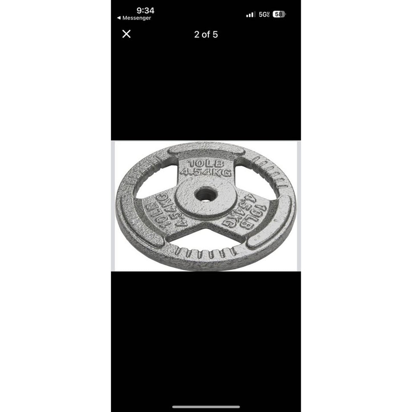 1” Cast Iron Plate Weight Plate for Strength Training and Weightlifting Set of 4