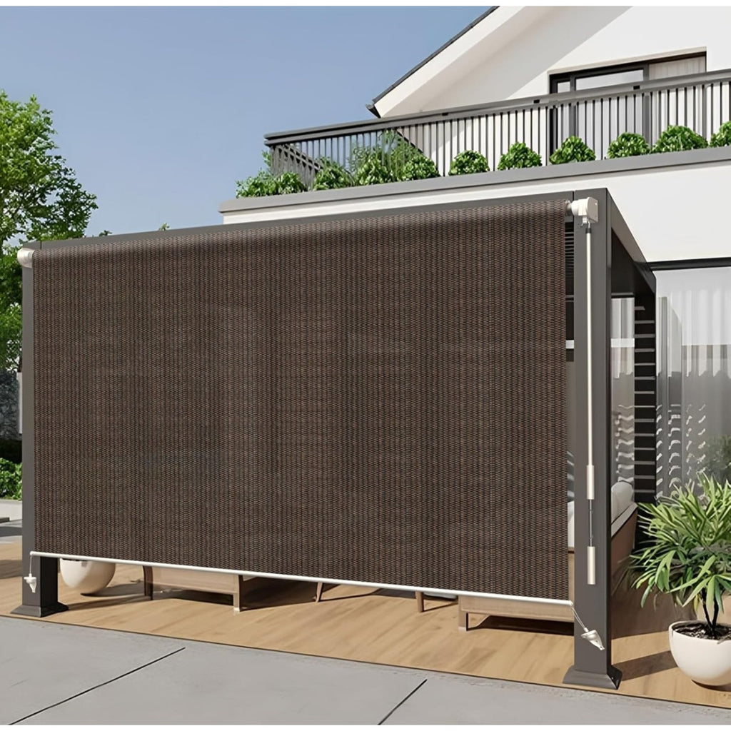 Copied - HENG FENG Outdoor Roller Shade for Patio 8'(W) x6'(H) Shades Roll up Outdoor Blinds Cordless Privac