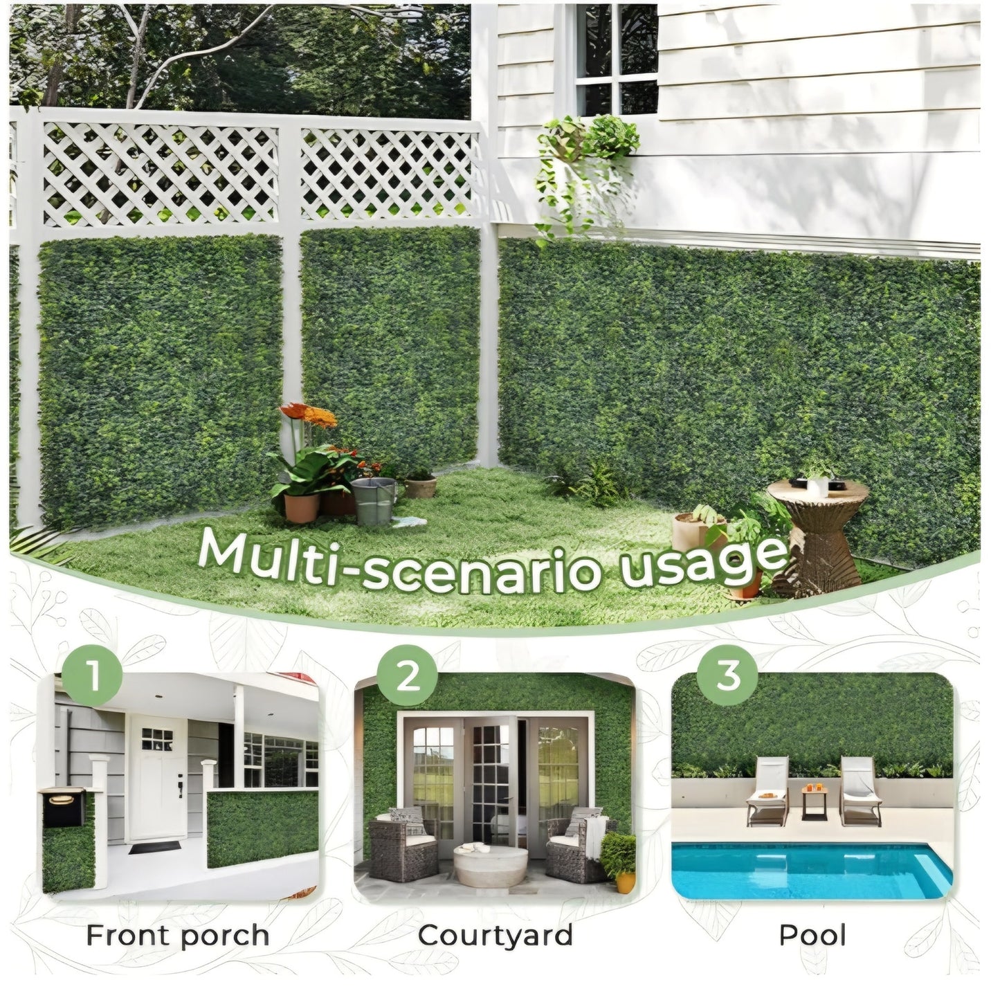 Artificial Boxwood Backdrop Roll: 72"x144" (72 sqft) UV-Anti Greenery Faux Grass Hedge