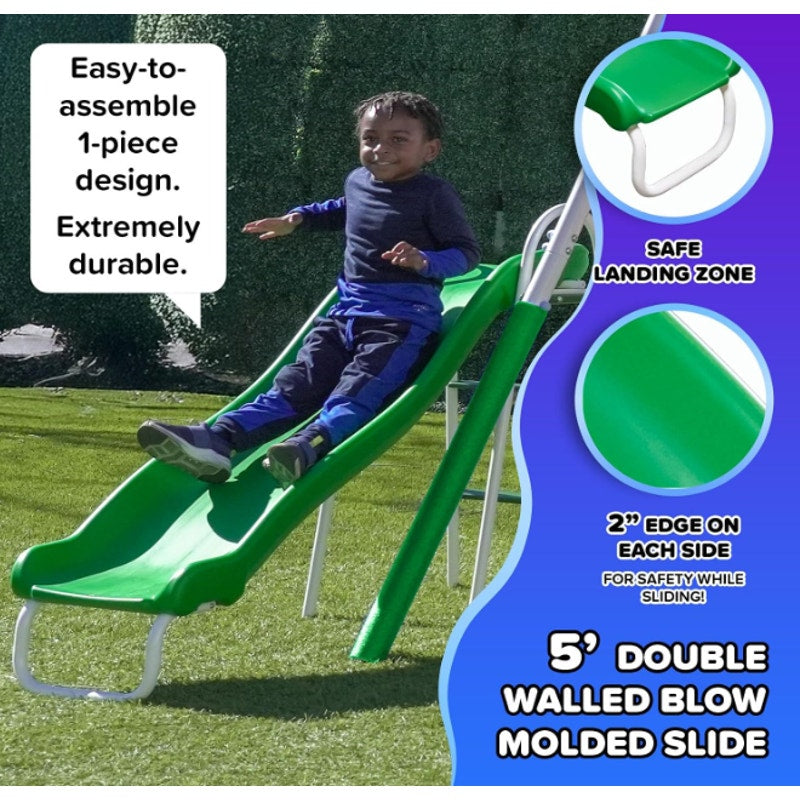 Sportspower Park Ridge Metal Swing Set for Ages 3-8, 2 Swings, Standing Swing, Roman Glider