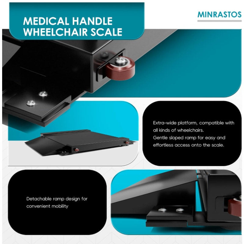 Wheelchair Scale with Dual Detachable Extended Ramp for Home Use Medical Portable