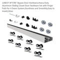 JUBEST 8FT/96" Bypass Door Hardware,Heavy Duty Aluminum Sliding Closet Door Hardware Set