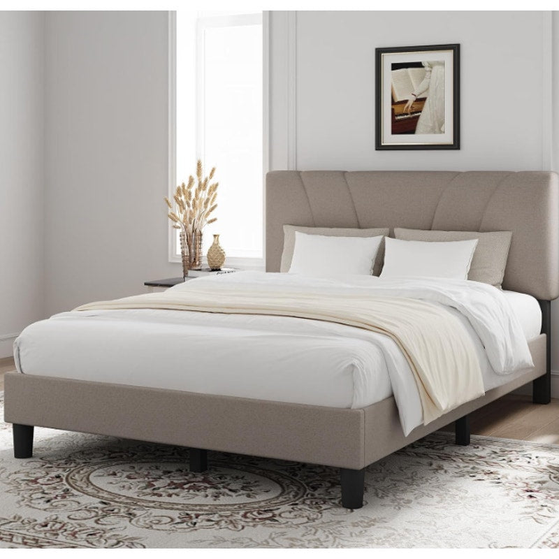 Novilla Queen Bed Frame with Headboard, Bed Frame Queen Size with Wood Slats Support