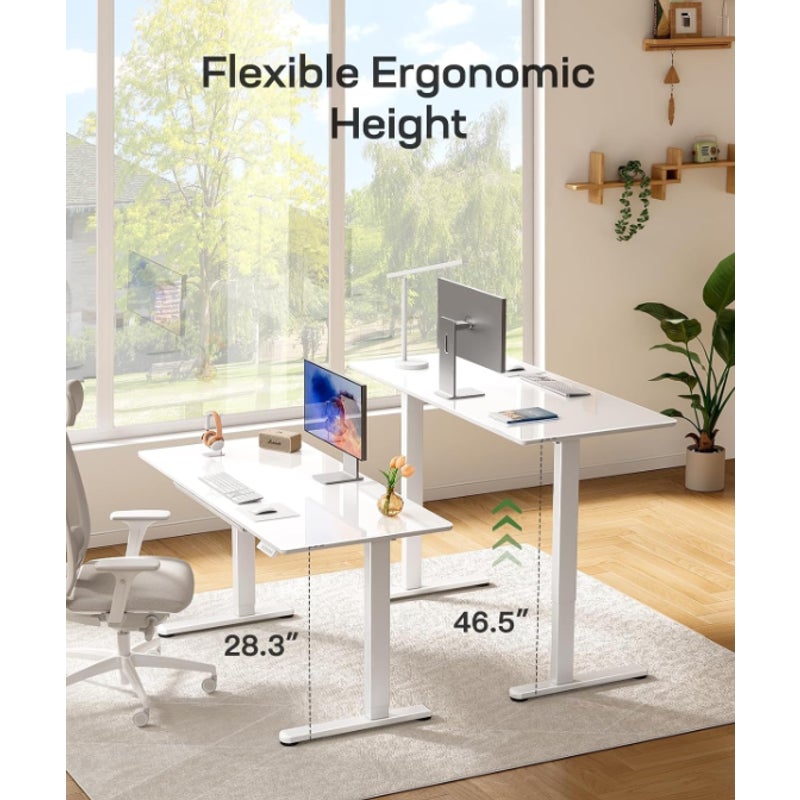 Marsail Glass Standing Desk with Drawer 37 x 22 Inches Stand up Desk Standing Desk