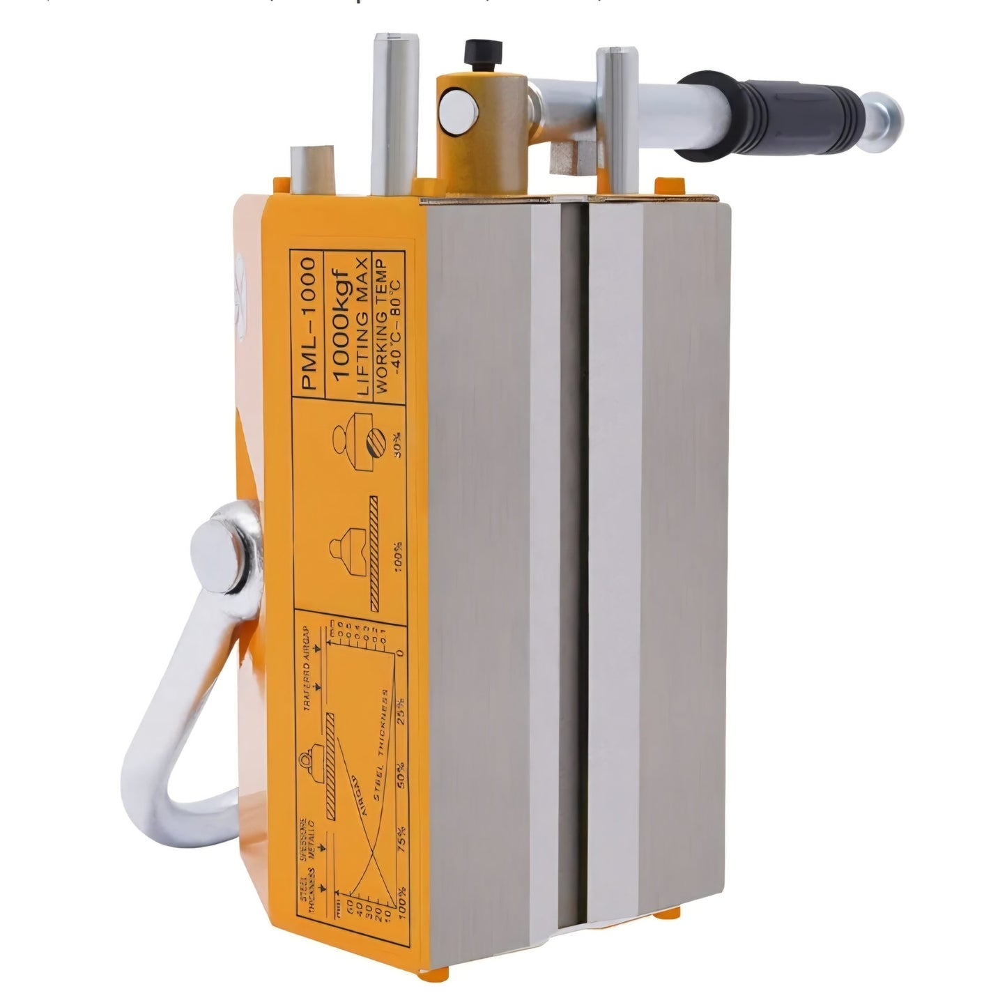 Magnetic Lifter, 2200lbs/1000kg Pulling Capacity, Steel, Neodymium, Lifting Magnet with Release,