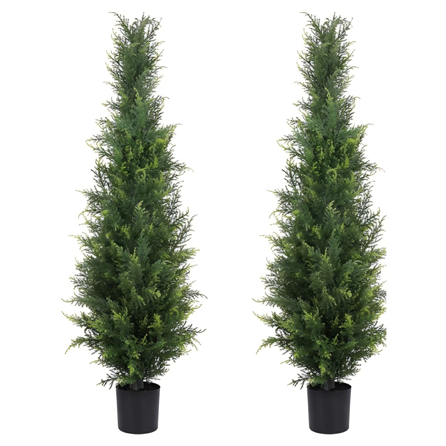 Artificial Cedar Topiary Trees 4FT Potted Fake Cypress Trees Faux Evergreen Plants for Home Porch
