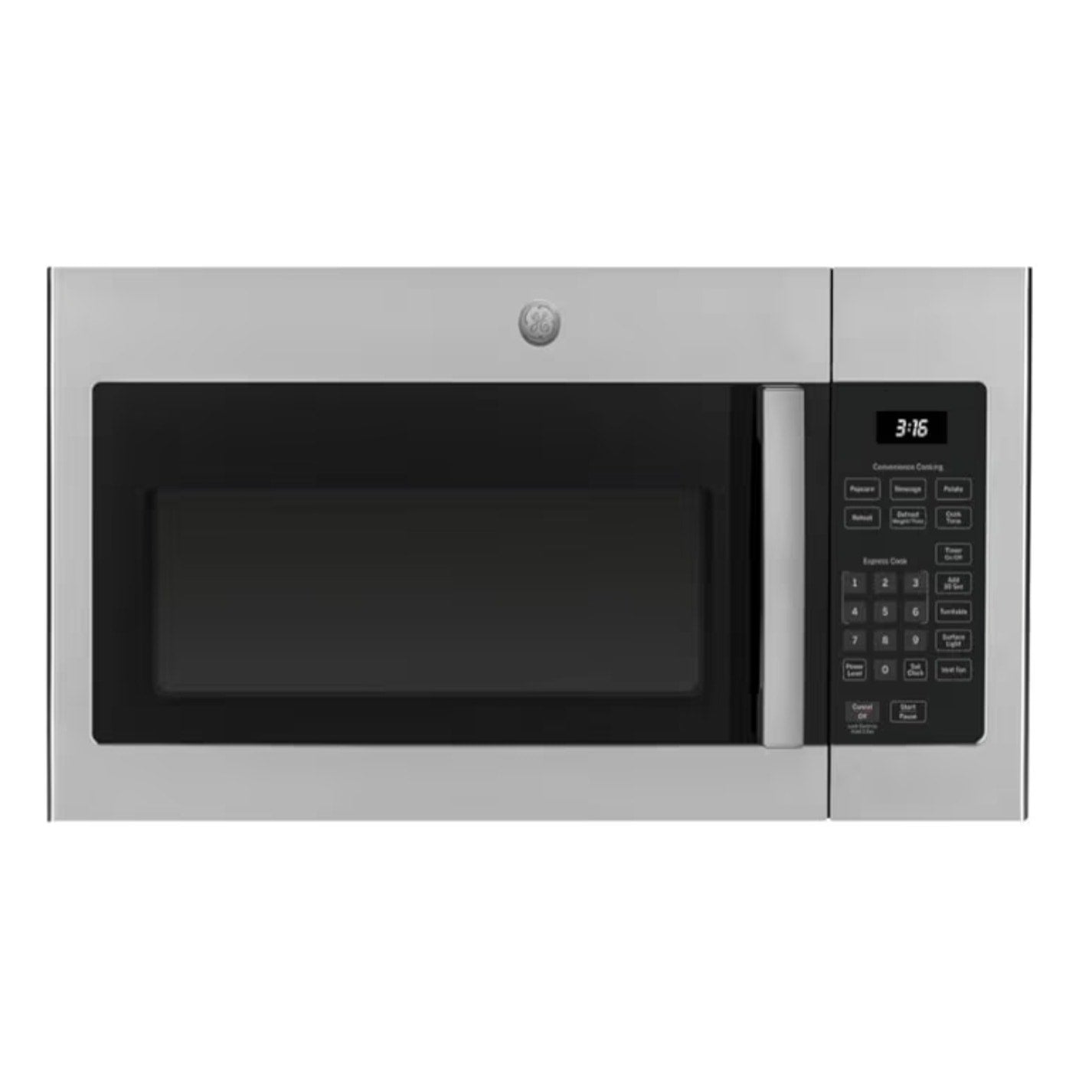GE JVM3160RFSS 30" OTR Microwave, 1.6 cu ft, 1000W, 300 CFM Hood Vent, LED Lighting