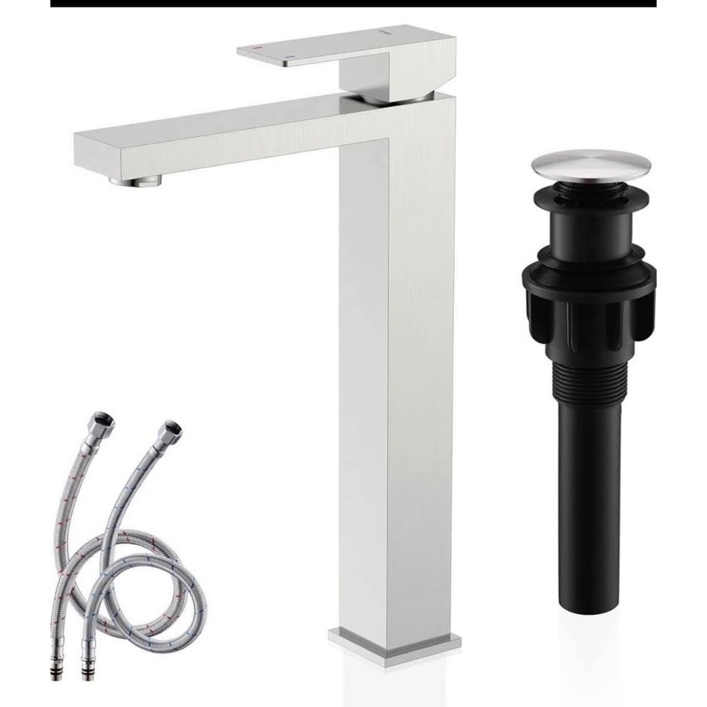 KENES Brushed Nickel Vessel Sink Facuet Single Handle Tall Bathroom Sink Faucet Vanity Bathroom Fauc