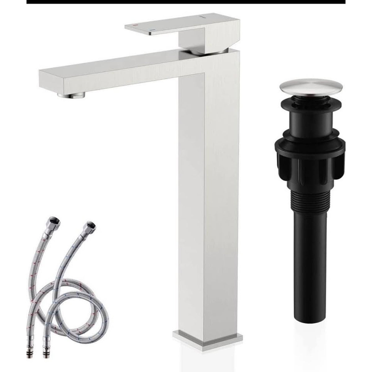 KENES Brushed Nickel Vessel Sink Facuet Single Handle Tall Bathroom Sink Faucet Vanity Bathroom Fauc