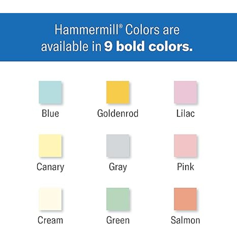 Hammermill Colored Paper, 20 lb Pink Printer Paper, 8.5 x 14-10 Ream (5,000 Sheets) 103390C