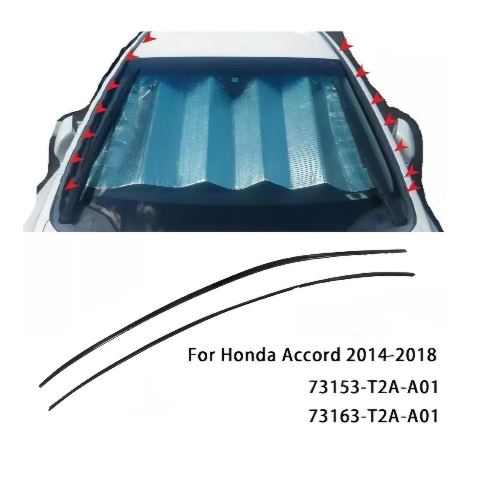 Drip Side Molding for Honda Accord 2014 2015 2016 2017 2018 Windshield Roof Molding TrimLeft, Right