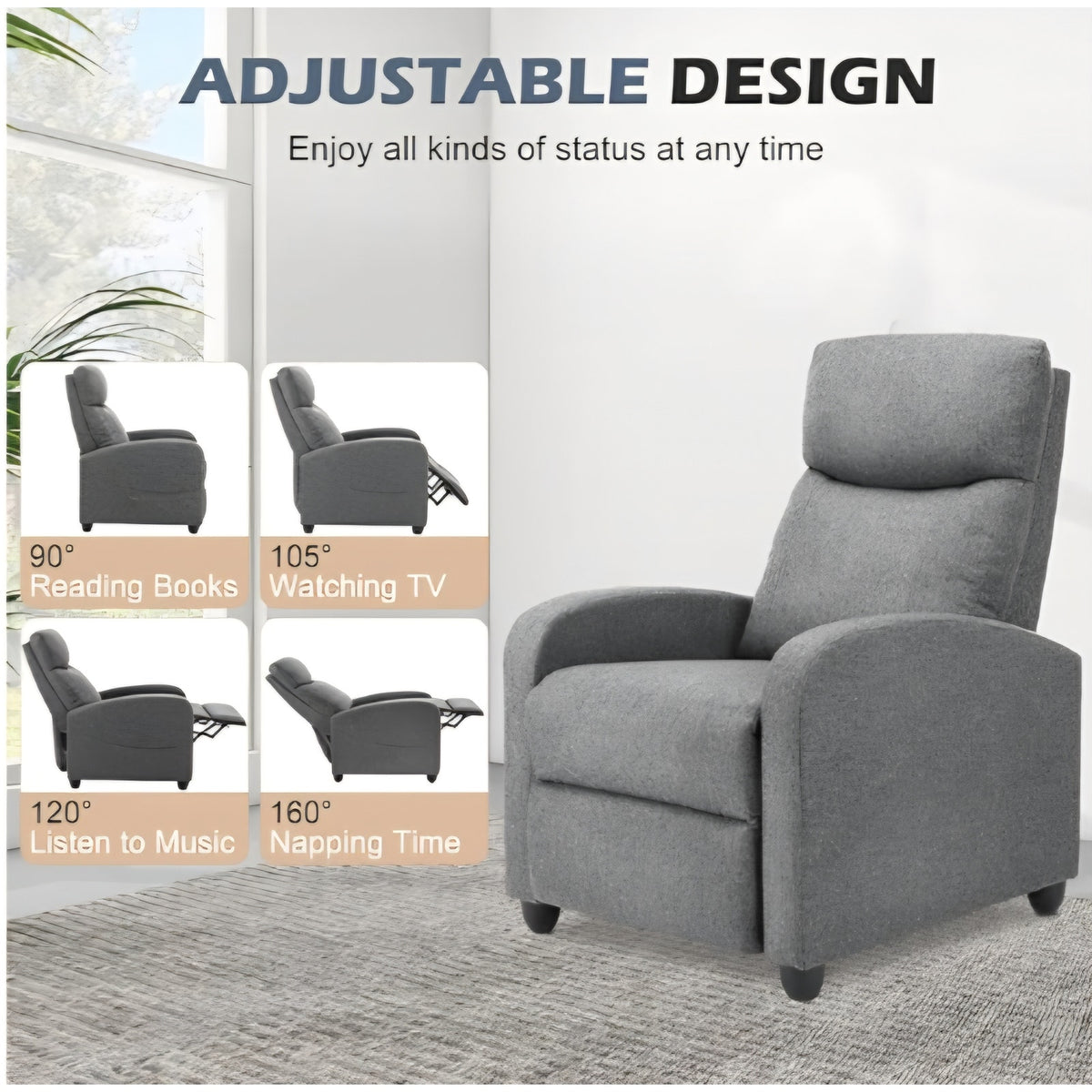 Sweetcrispy Massage Recliner Chair for Adults, Adjustable Home Theater Seating