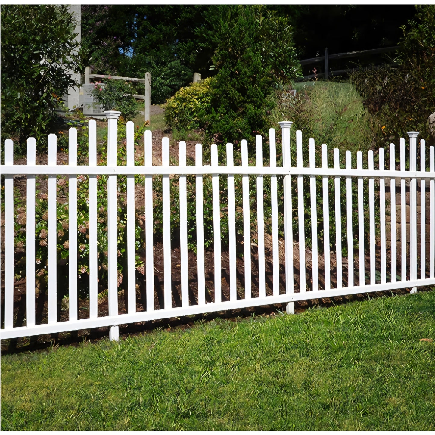 3.5ft H x 7.6ft W (2 Panels) No Dig Zippity Manchester Fence Kit, White Vinyl Picket Fence Panels,