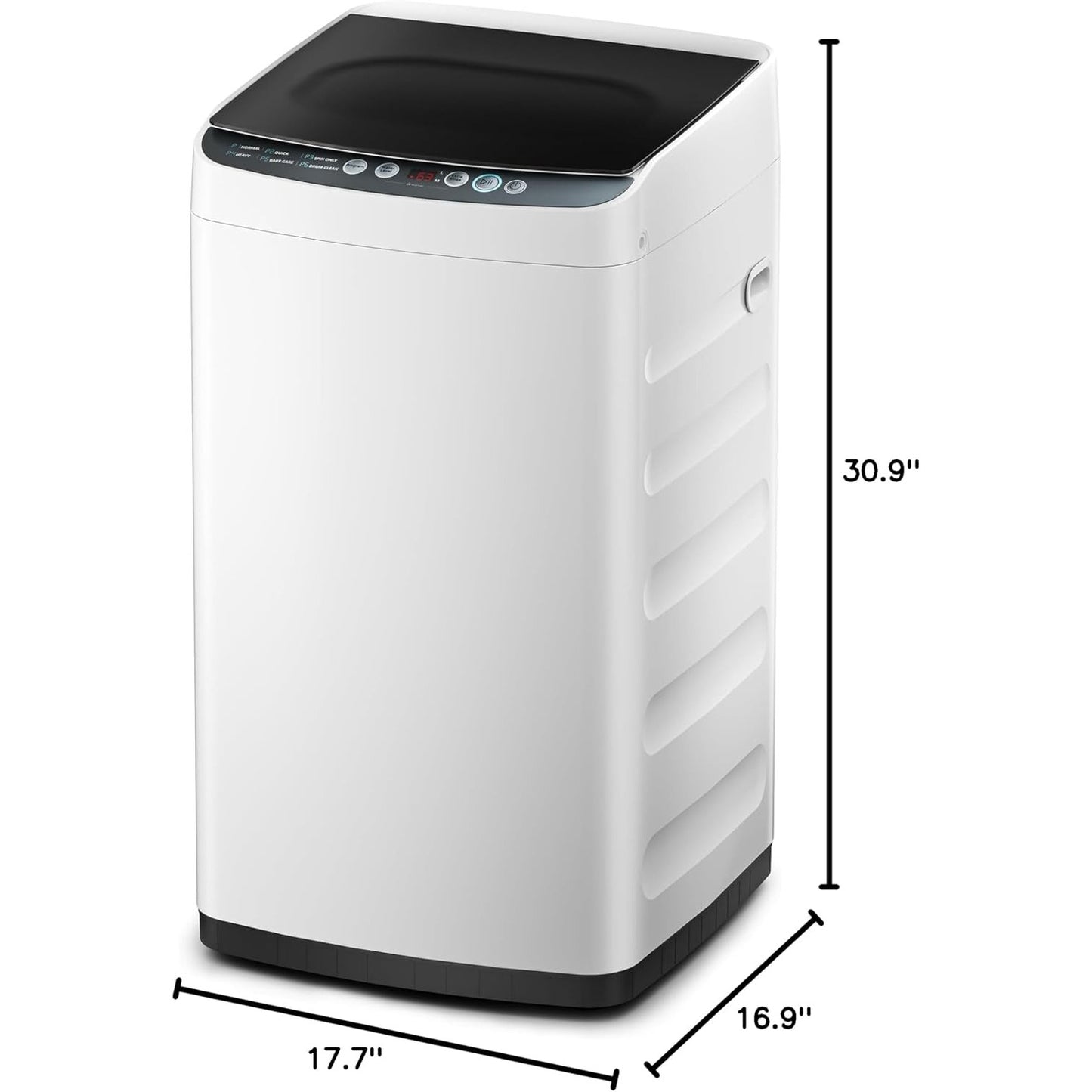 Midea Mobile Waschmaschine, 0,9 cu. ft., 6 Programme, Trommelreinigung, Kurzprogramm, Edelstahltrommel, Weiß