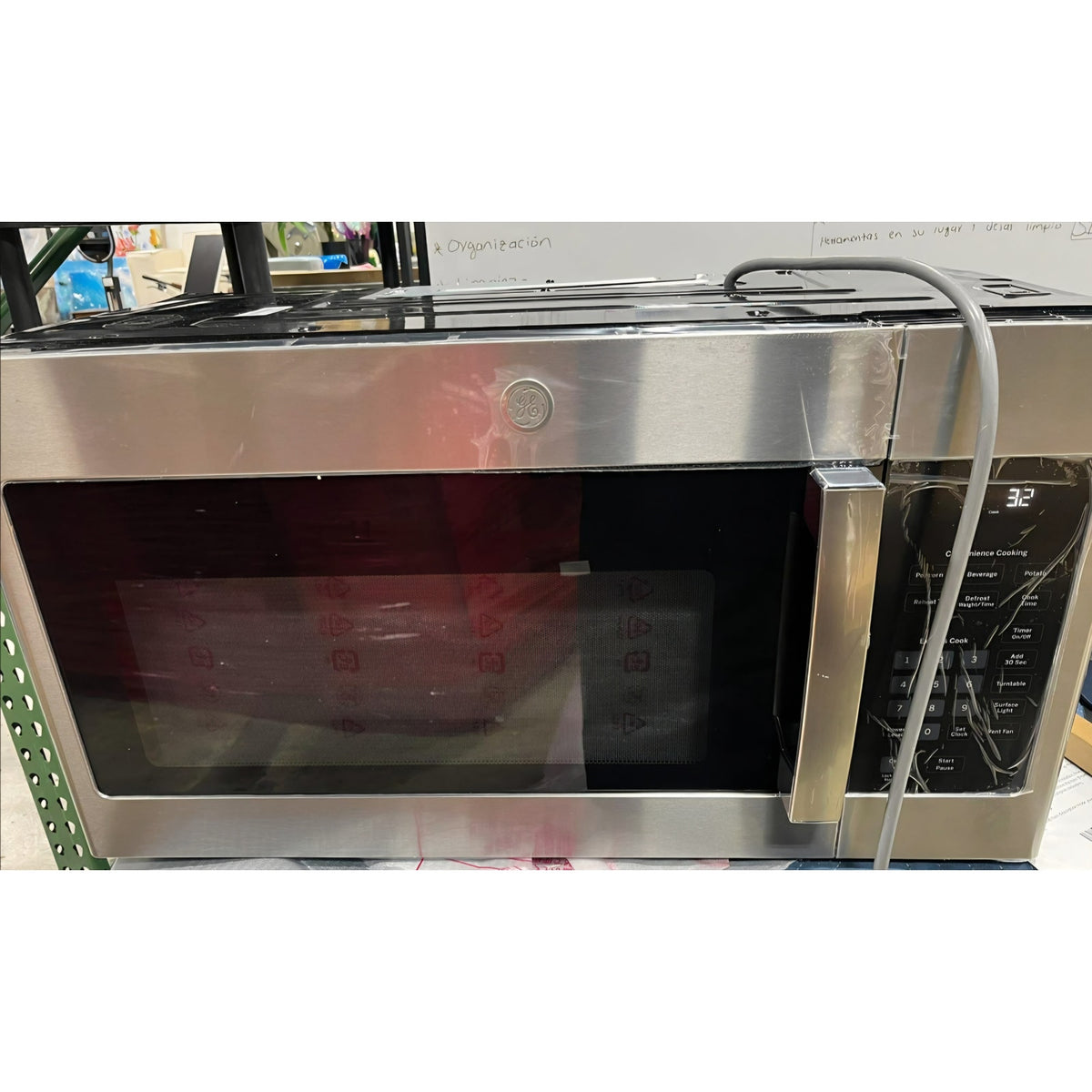 GE JVM3160RFSS 30" OTR Microwave, 1.6 cu ft, 1000W, 300 CFM Hood Vent, LED Lighting