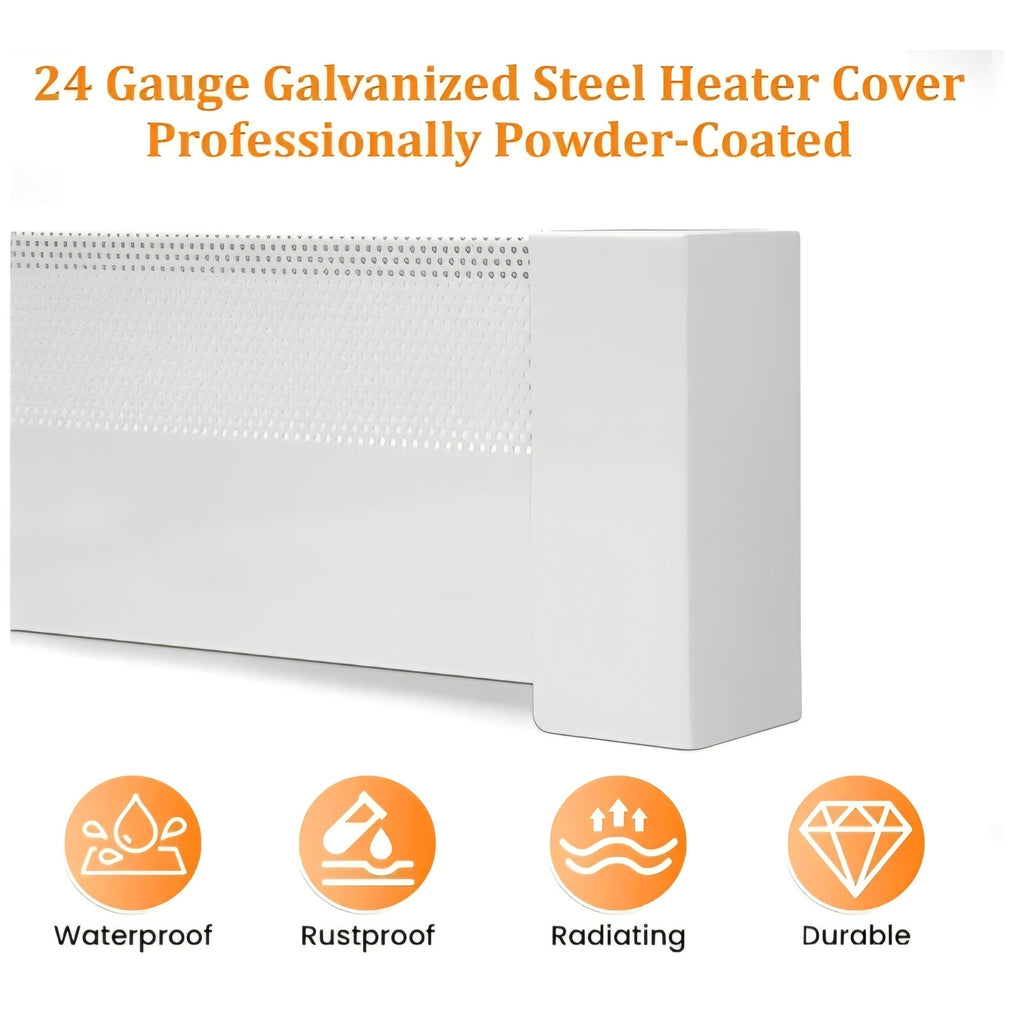 Upgraded 6 FT Baseboard Heater Covers with Left and Right Endcaps