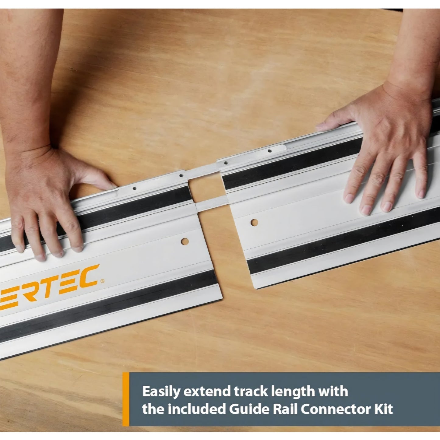 POWERTEC 71550 55" Track Saw Guide Rail Kit for Makita or Festool | Includes (2) Guide Rails