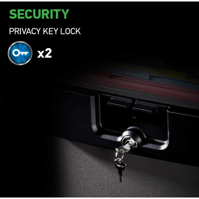SentrySafe Black Fireproof and Waterproof Safe, File Folder and Document Box with Key Lock