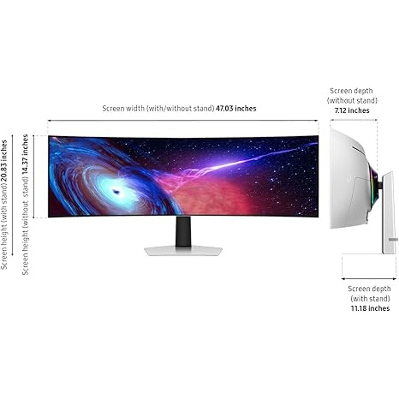 Samsung 49" Odyssey G93SC Series Curved Gaming Monitor, QD-OLED, 240Hz, 0.03ms, DQHD, G-Sync Comp.
