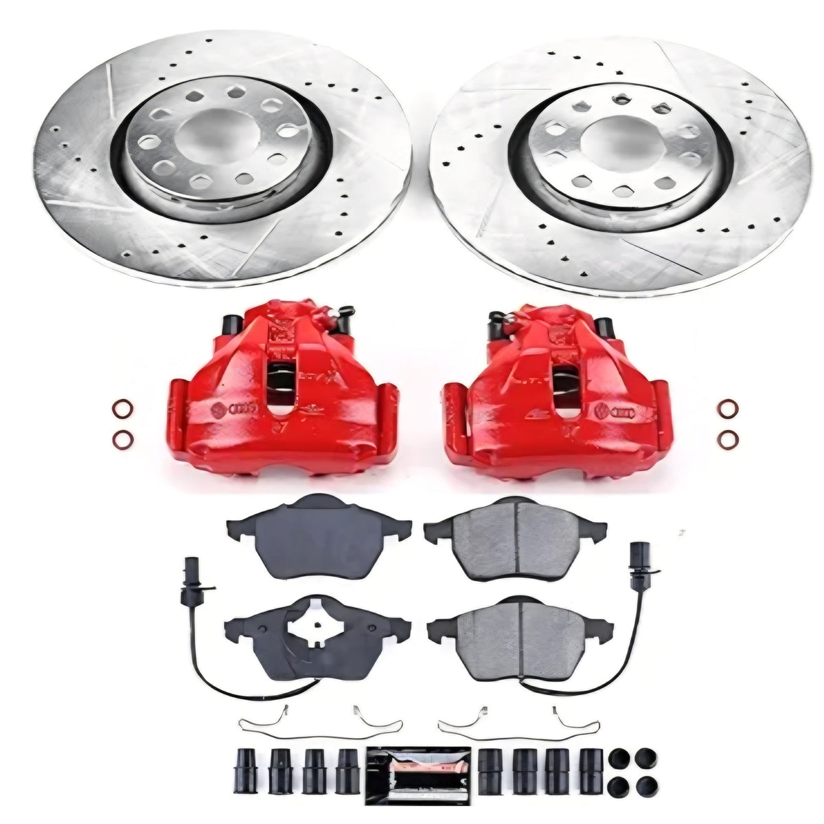 Power Stop Z23 Evolution KC636 Front Brake Caliper Kit- Brake Rotors Audi 6