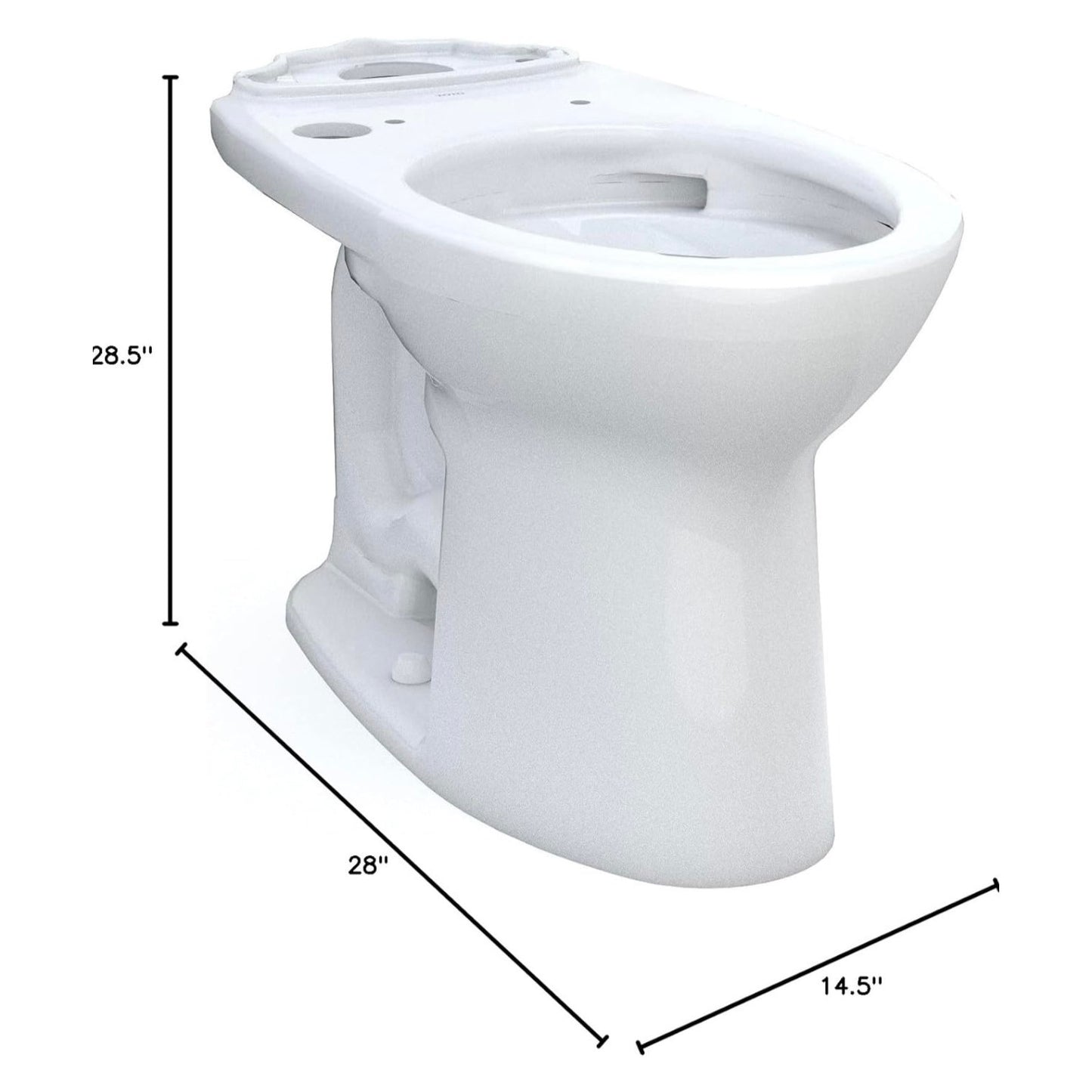 TOTO Drake Elongated Universal Height TORNADO FLUSH Toilet Bowl with 10 Inch Rough