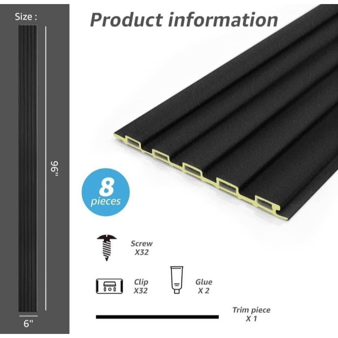90 obo Art3d Slat Wall Panels, WPC Soundproof 3D Wall Paneling for Interior Wall Decor, TV Background