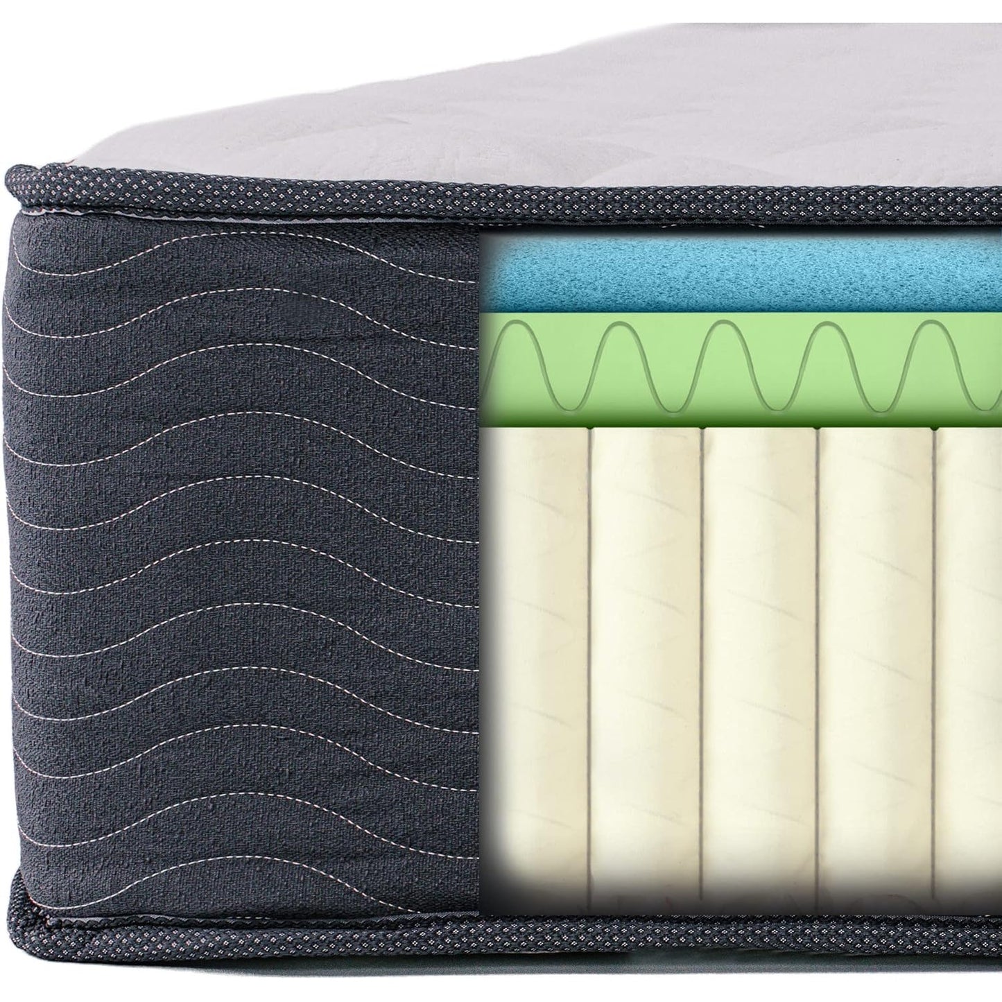 Novezza Queen Home 10 In Hybrid Support Mattress-in-a-Box/CertiPUR-US Cert. Foam, 80"Lx60"Wx10"Th