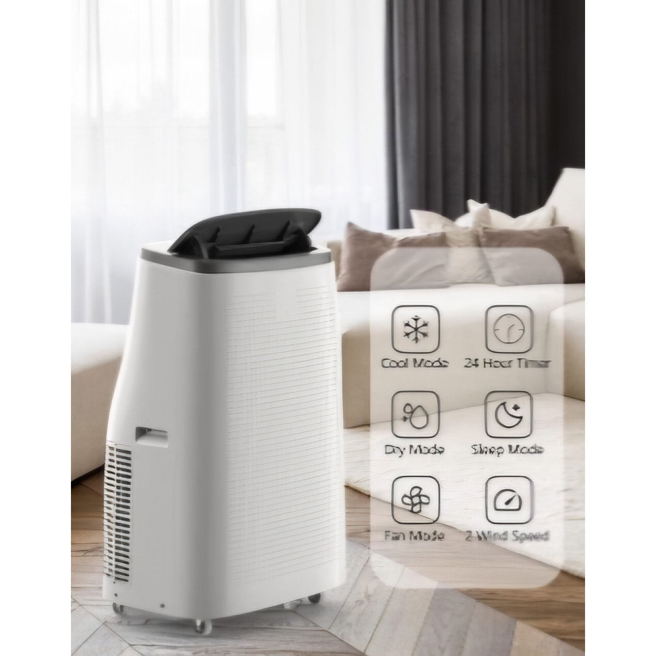14,000 BTU Portable Air Conditioner with Remote Control, Cooling Rooms Up to 750 Sq. ft., 3-in-1 AC