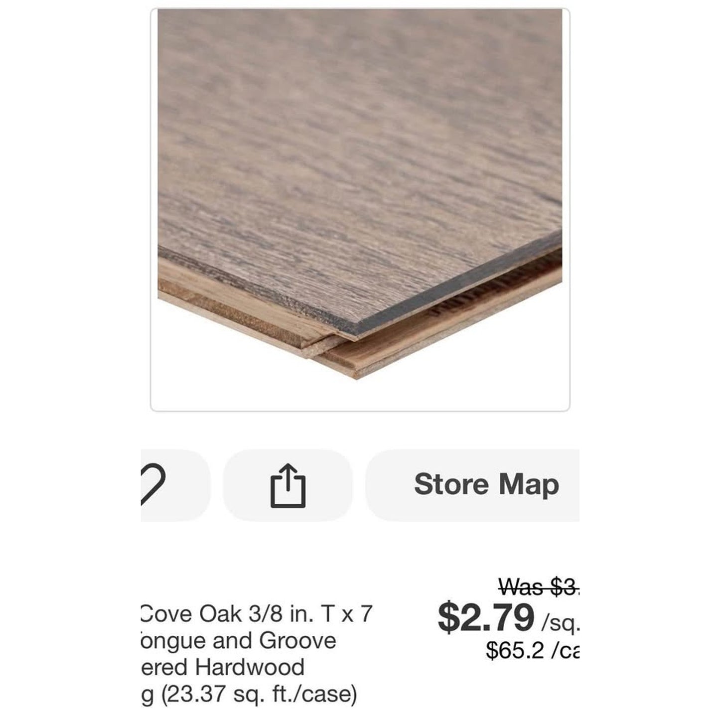 Flooring Baker Cove Oak 3/8 in. Tx7 in. W Tongue and Groove Engineered Hardwood