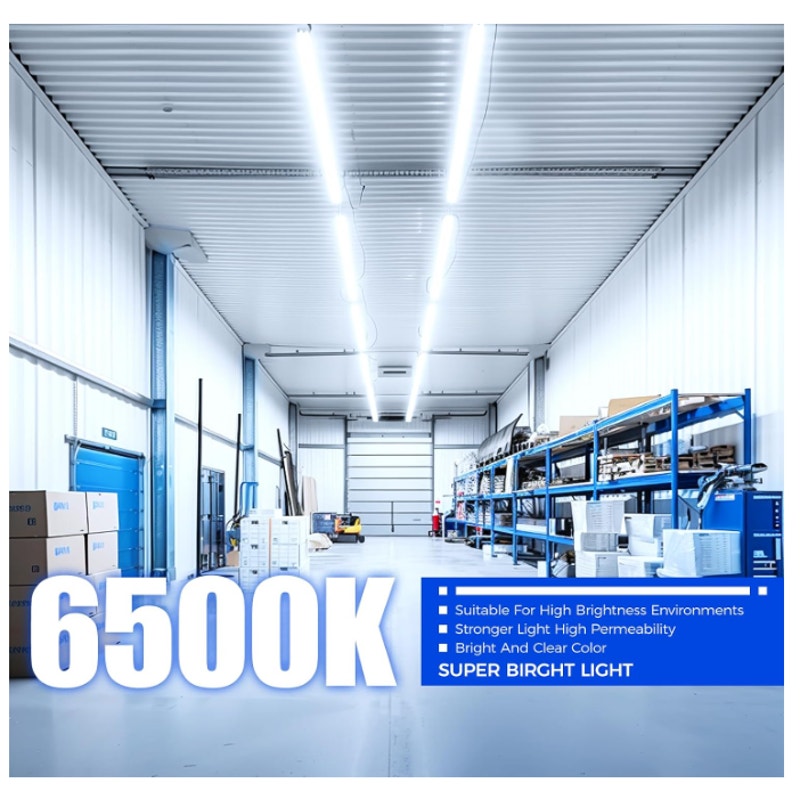 Barrina 8ft LED Bulb, 44W 5500LM 6500K, T8 T10 T12 LED Bulb, FA8 Single Pin Super Bright