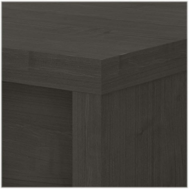 Bush Furniture Bow Front Desk with Wire Management.Quick-to-Assemble Hw. 60Wx28Lx30H Charcoal Maple