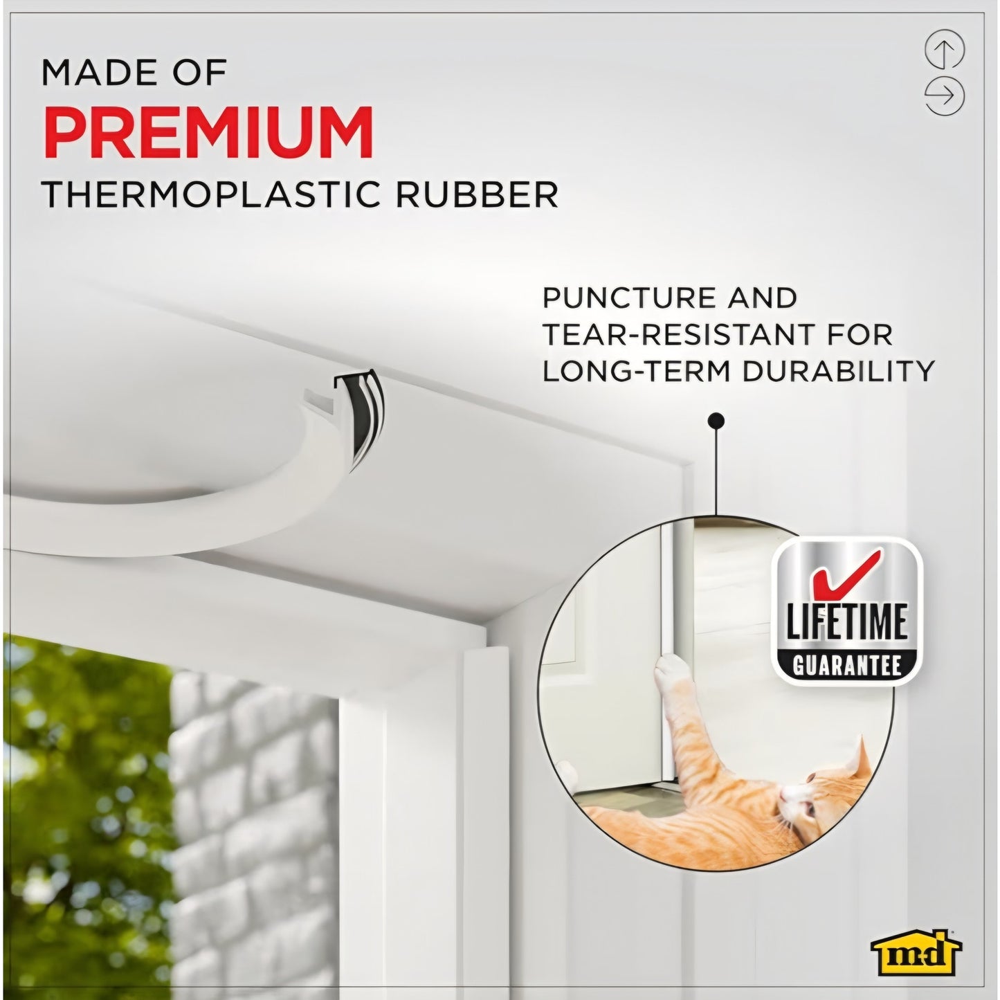 White Premium Rubber Platinum™ Top and Sides Door Seal for Doors with Kerf/Channel