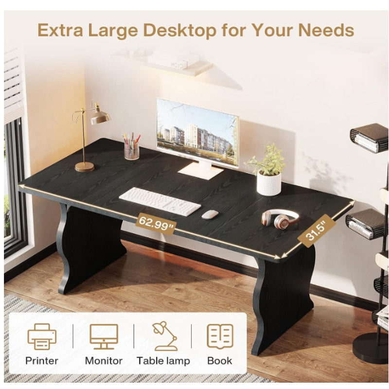 Tribesigns 63" Large Desk for Home Office, Spacious Executive Computer Desk with Ample Leg Room