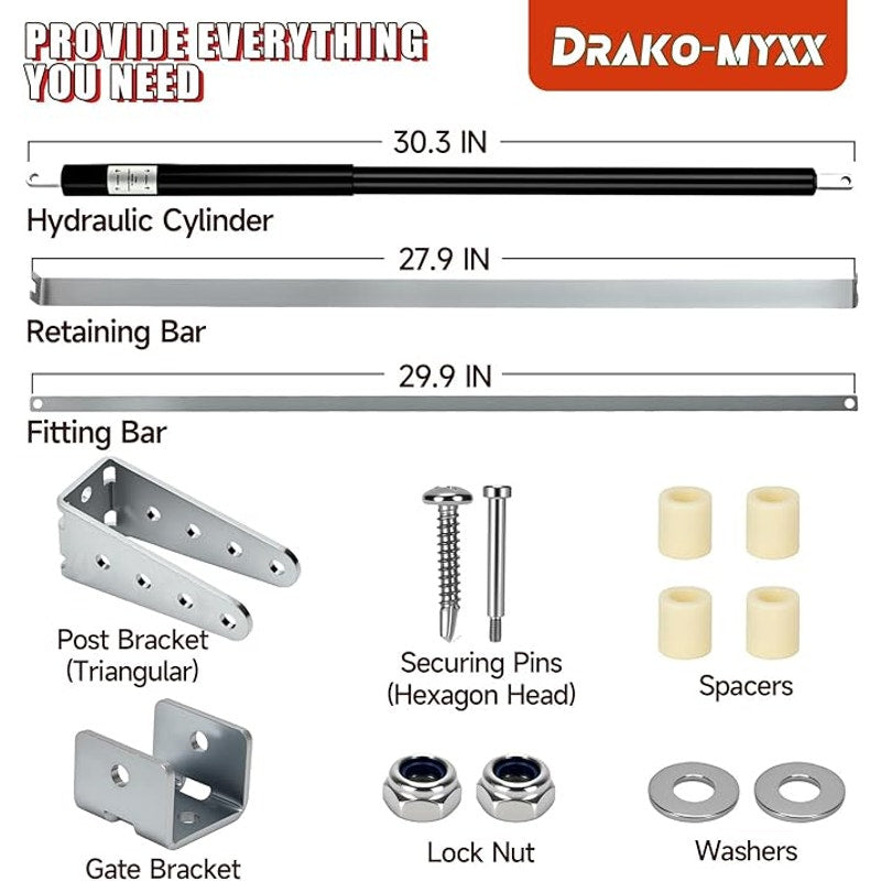 Upgraded TB200B Hydraulic Door Closer Set, Suitable for Weight 50 to 140 Pounds, Width 40 to 64 In