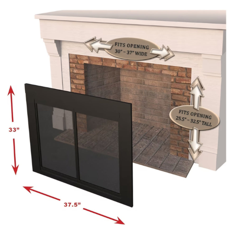 Pleasant Hearth AT-1001 1111 fireplace screen, Black Medium